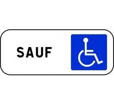 Panneau routier "Sauf handicapés" M6h