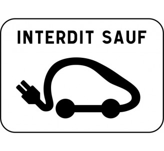 Panneau routier "Interdit sauf voitures électriques" M6i