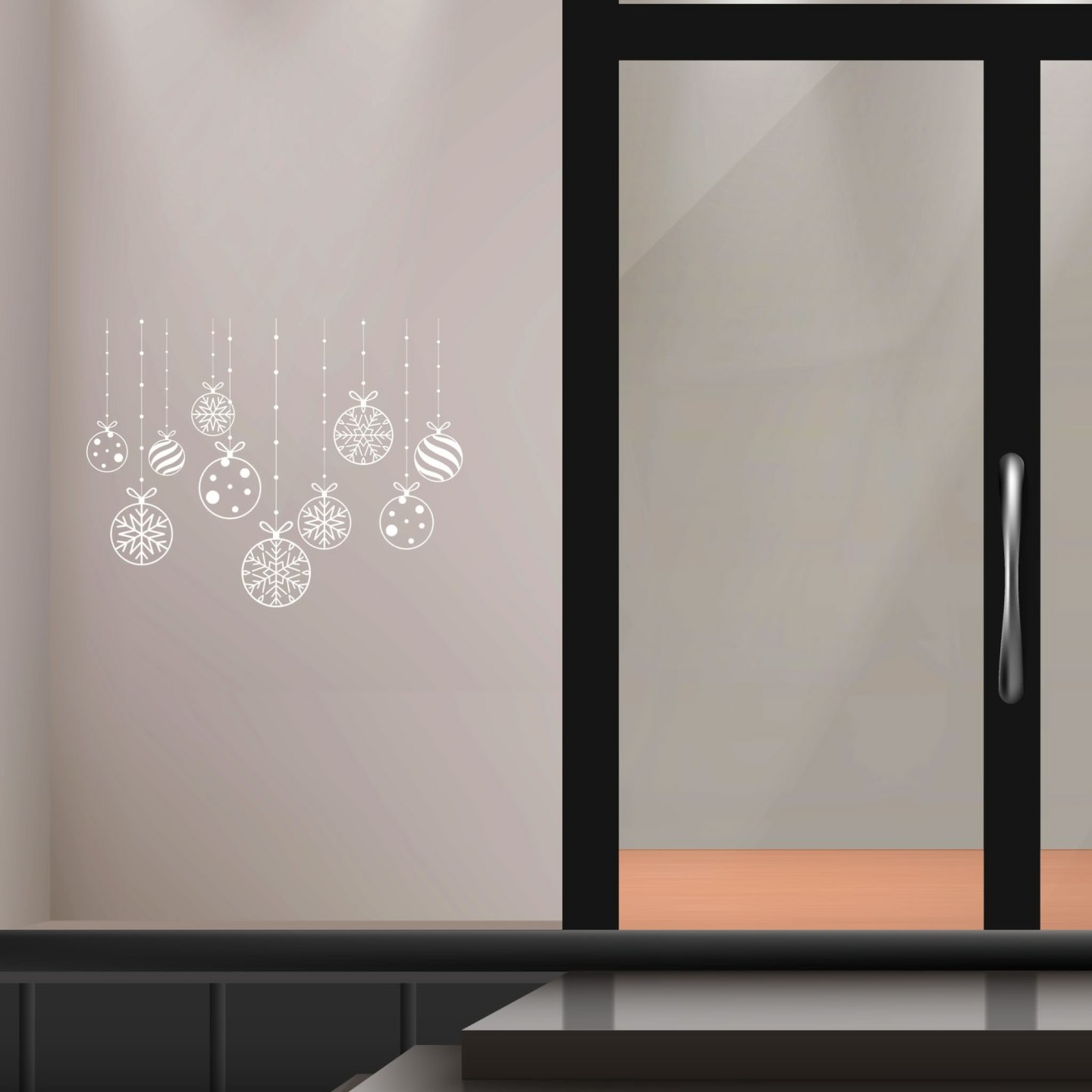 Stickers pour vitrine, décorations de noël