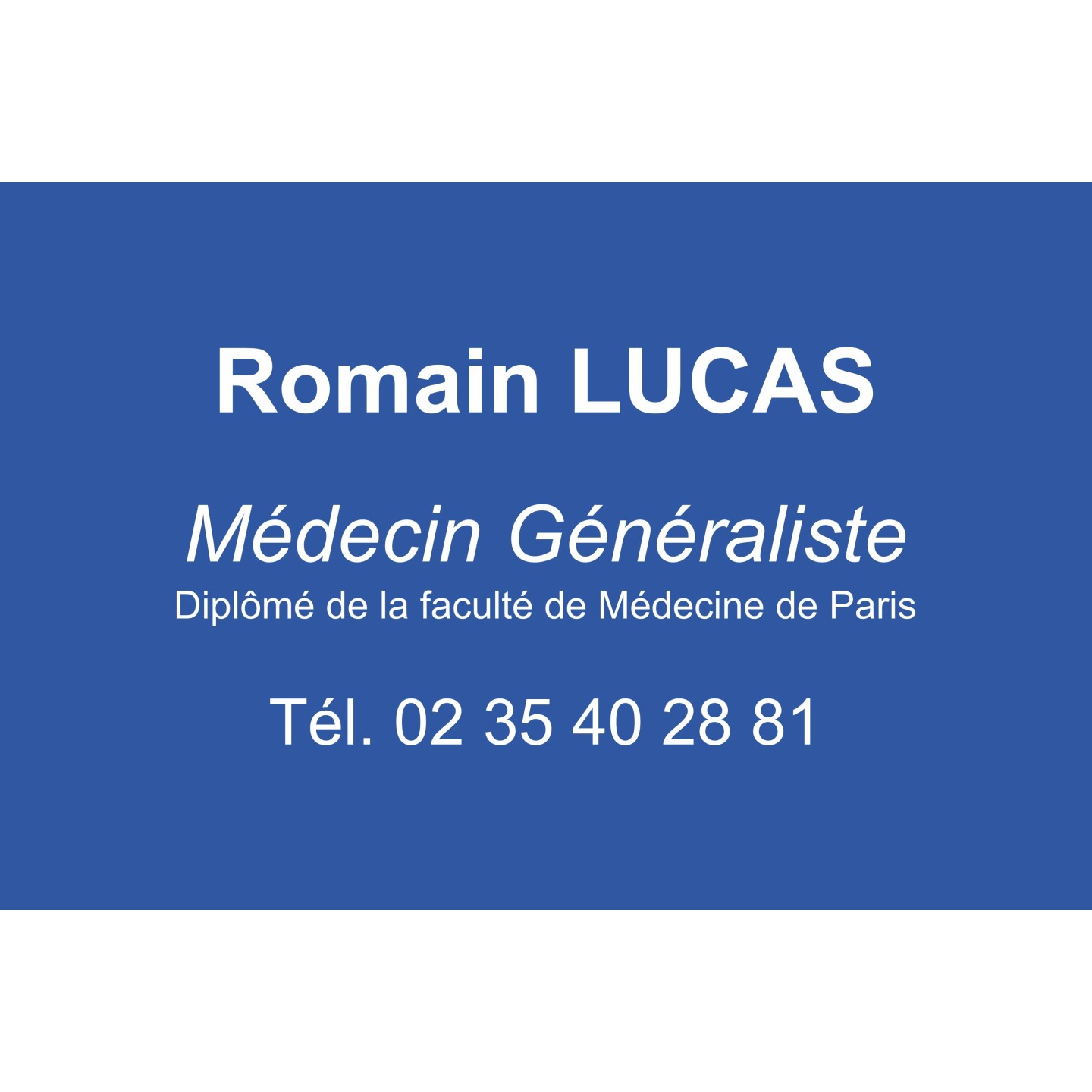Plaque professionnelle Médecin