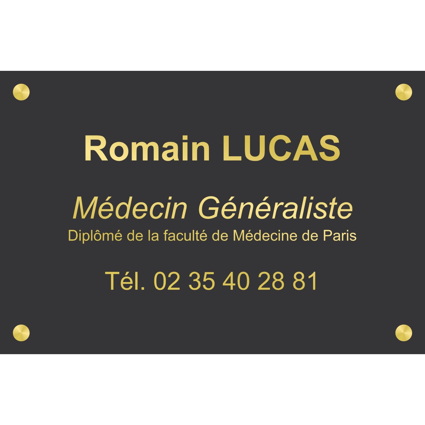 Plaque professionnelle Médecin