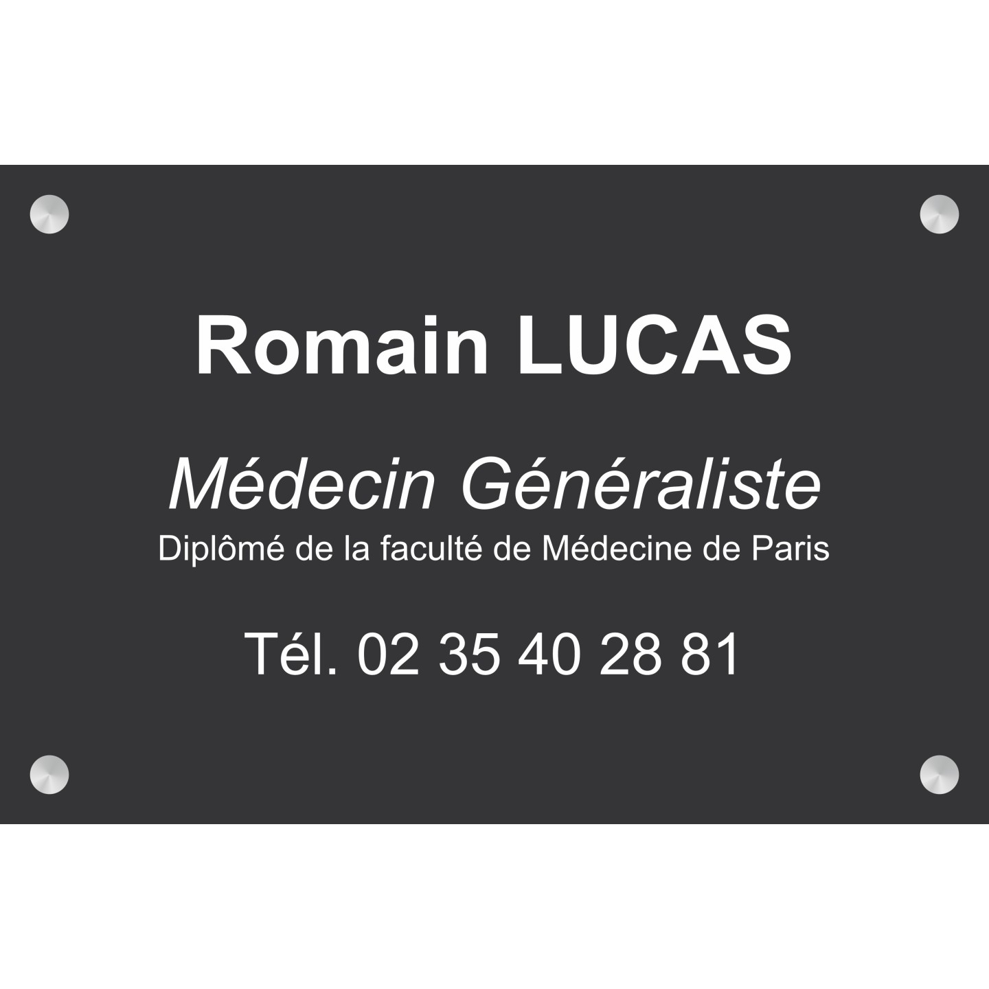 Plaque professionnelle Médecin