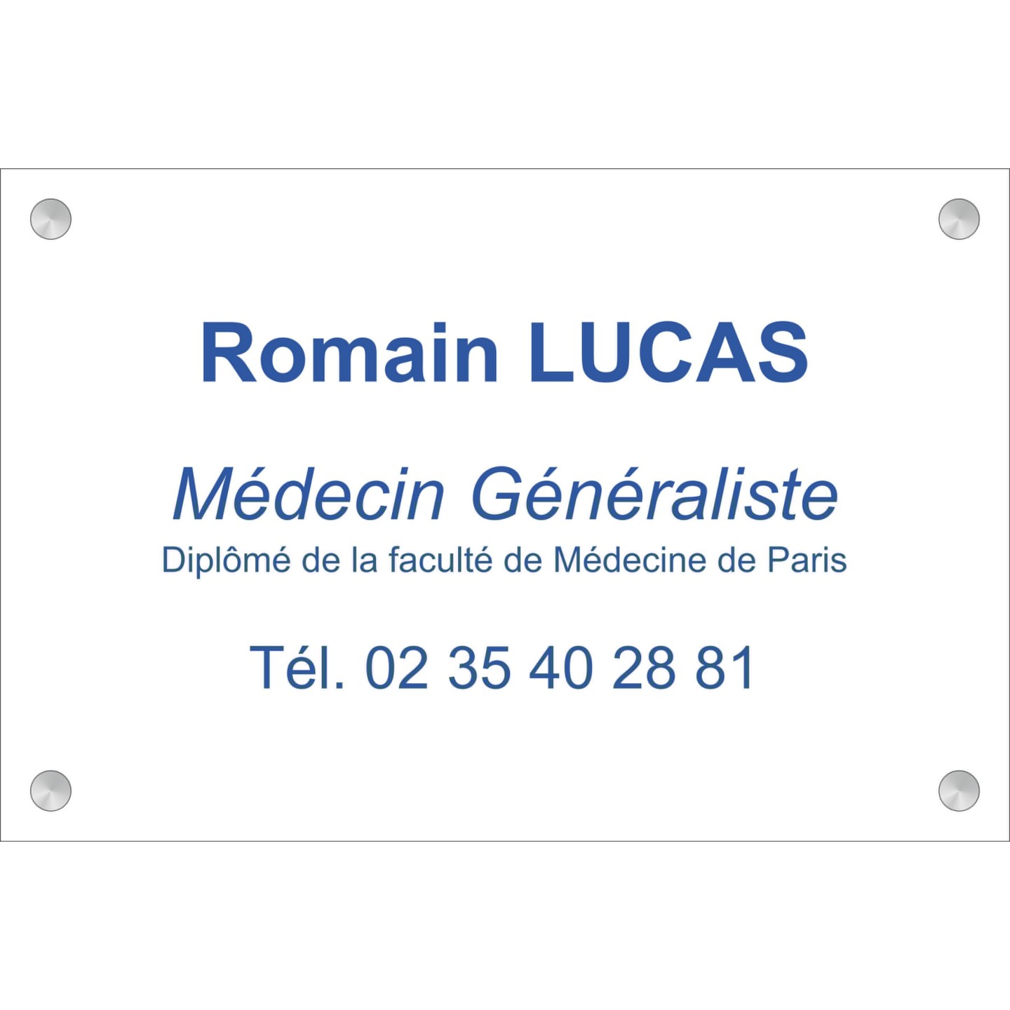 Plaque professionnelle Médecin