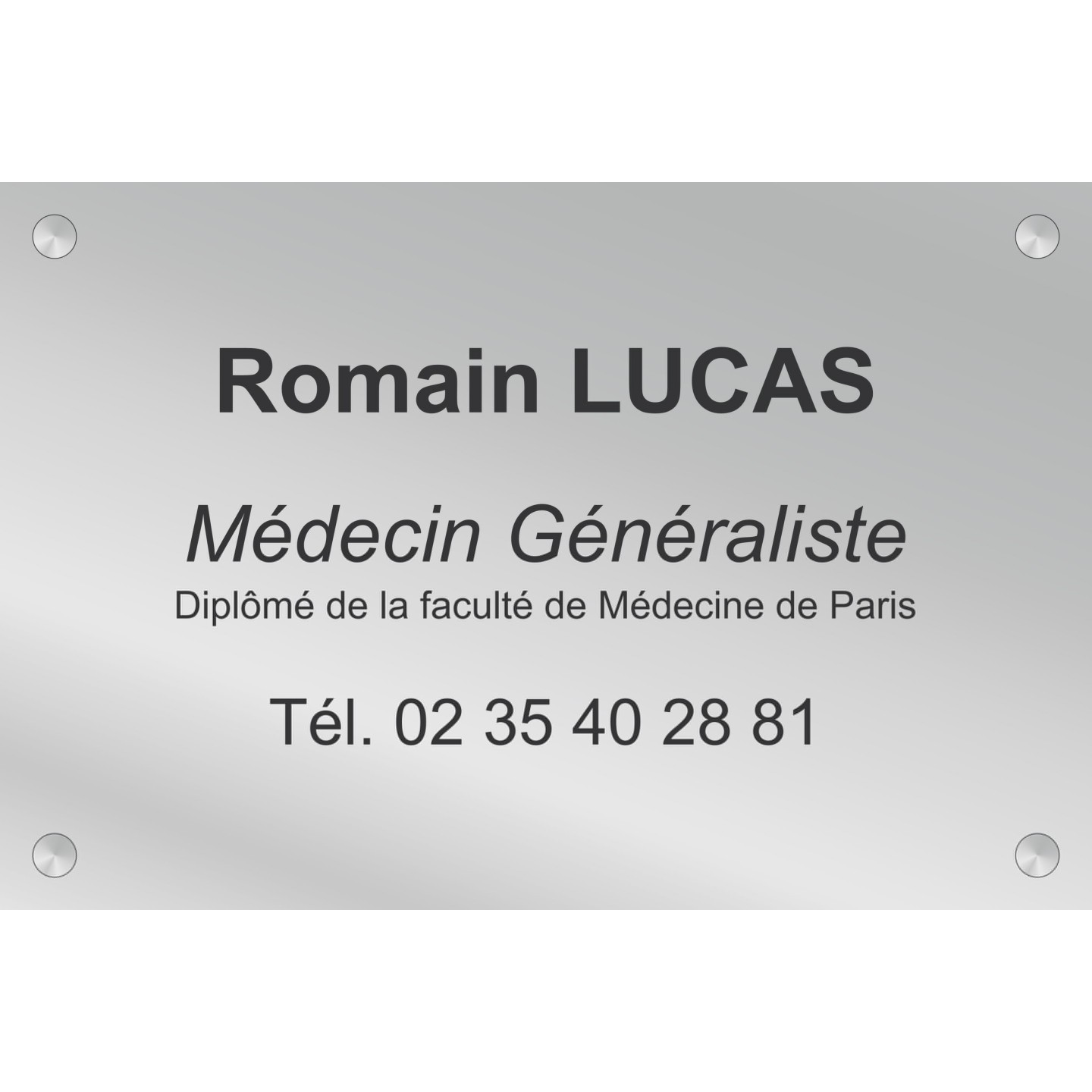 Plaque professionnelle Médecin