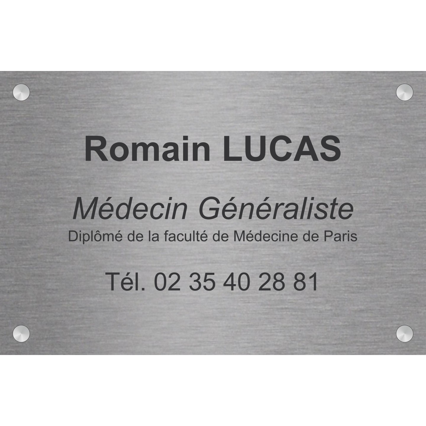 Plaque professionnelle Médecin