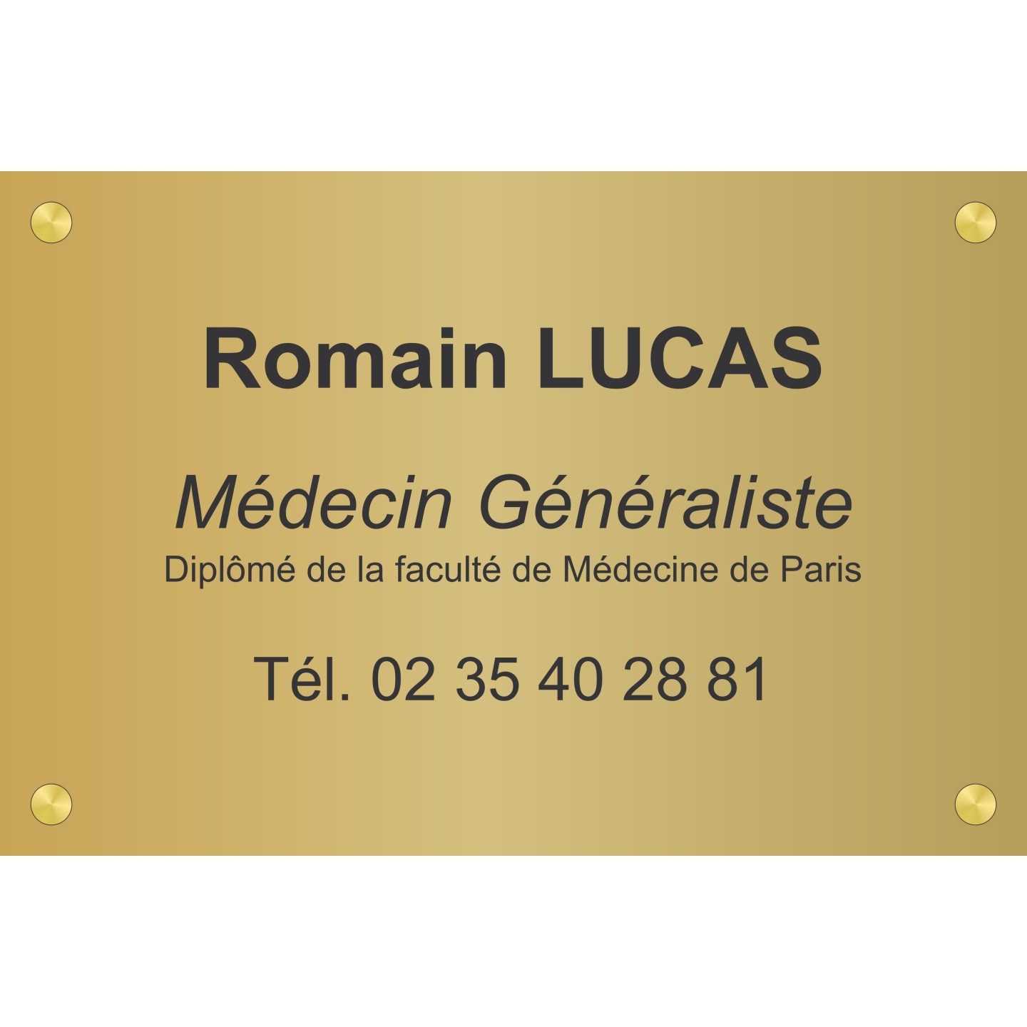 Plaque professionnelle Médecin