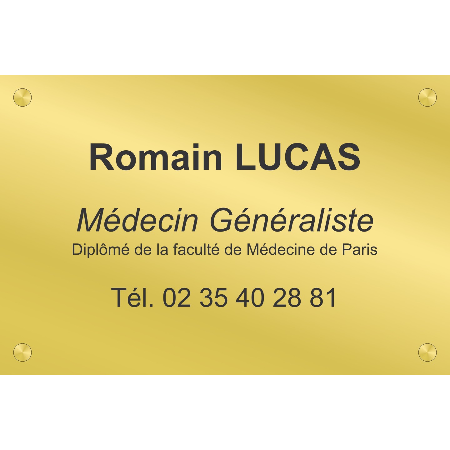 Plaque professionnelle Médecin