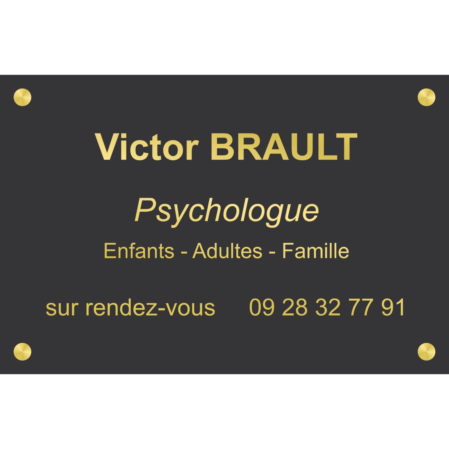 Plaque professionnelle Psychologue
