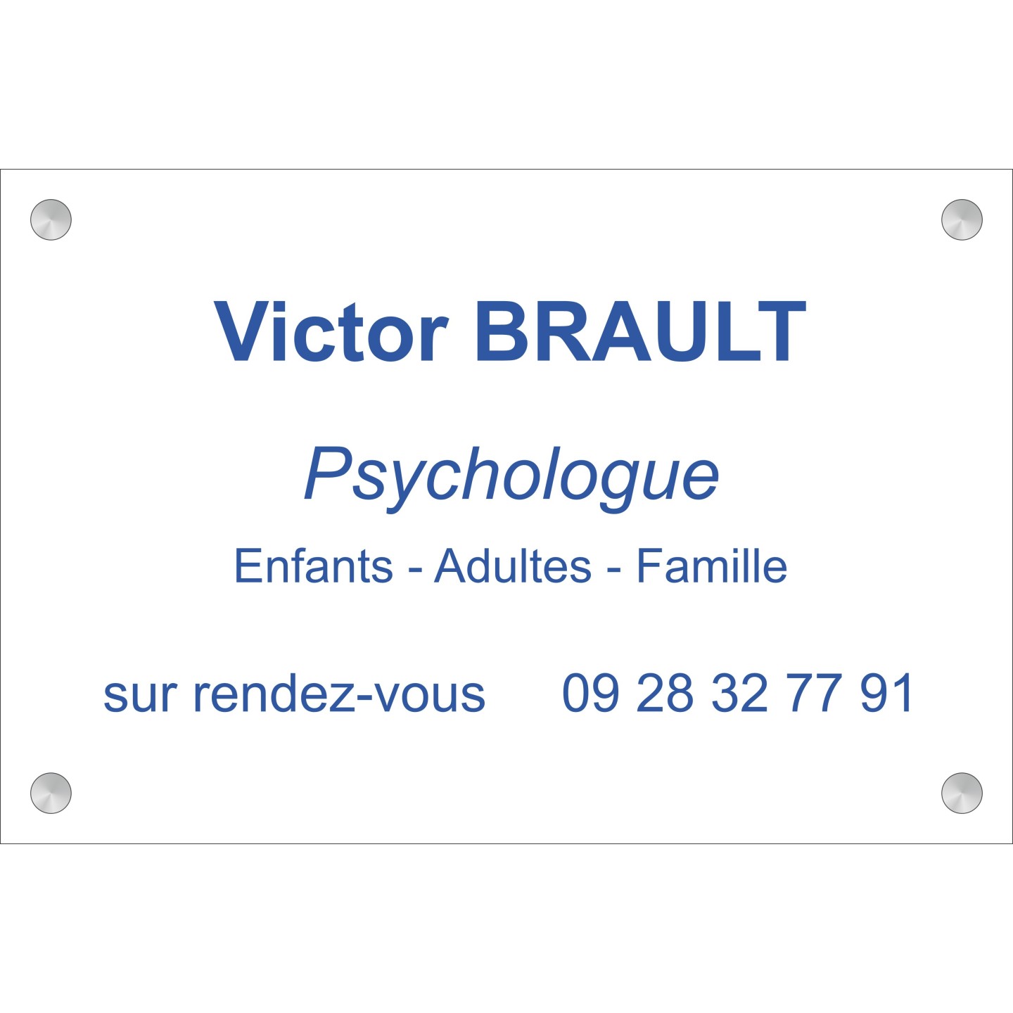 Plaque professionnelle Psychologue