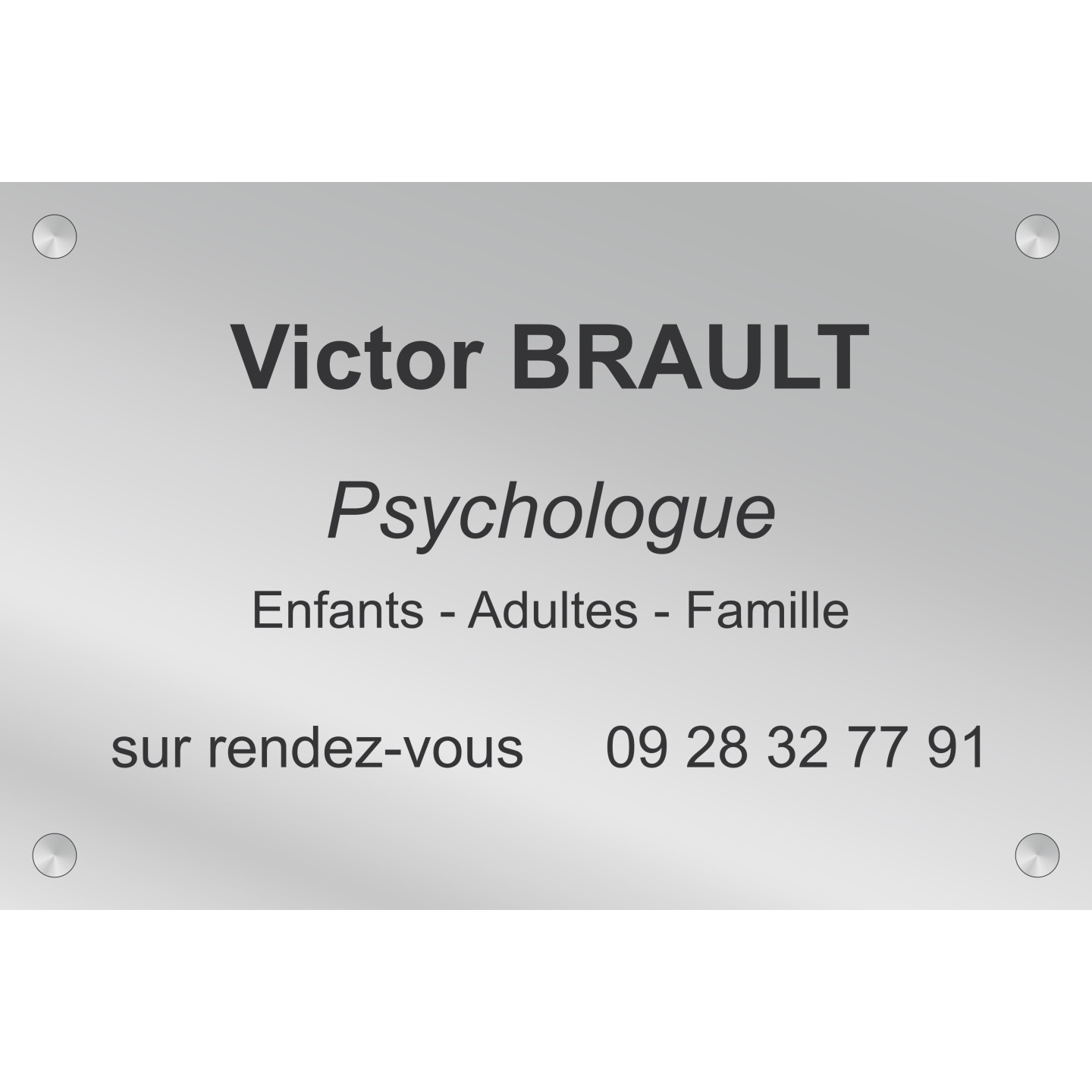 Plaque professionnelle Psychologue