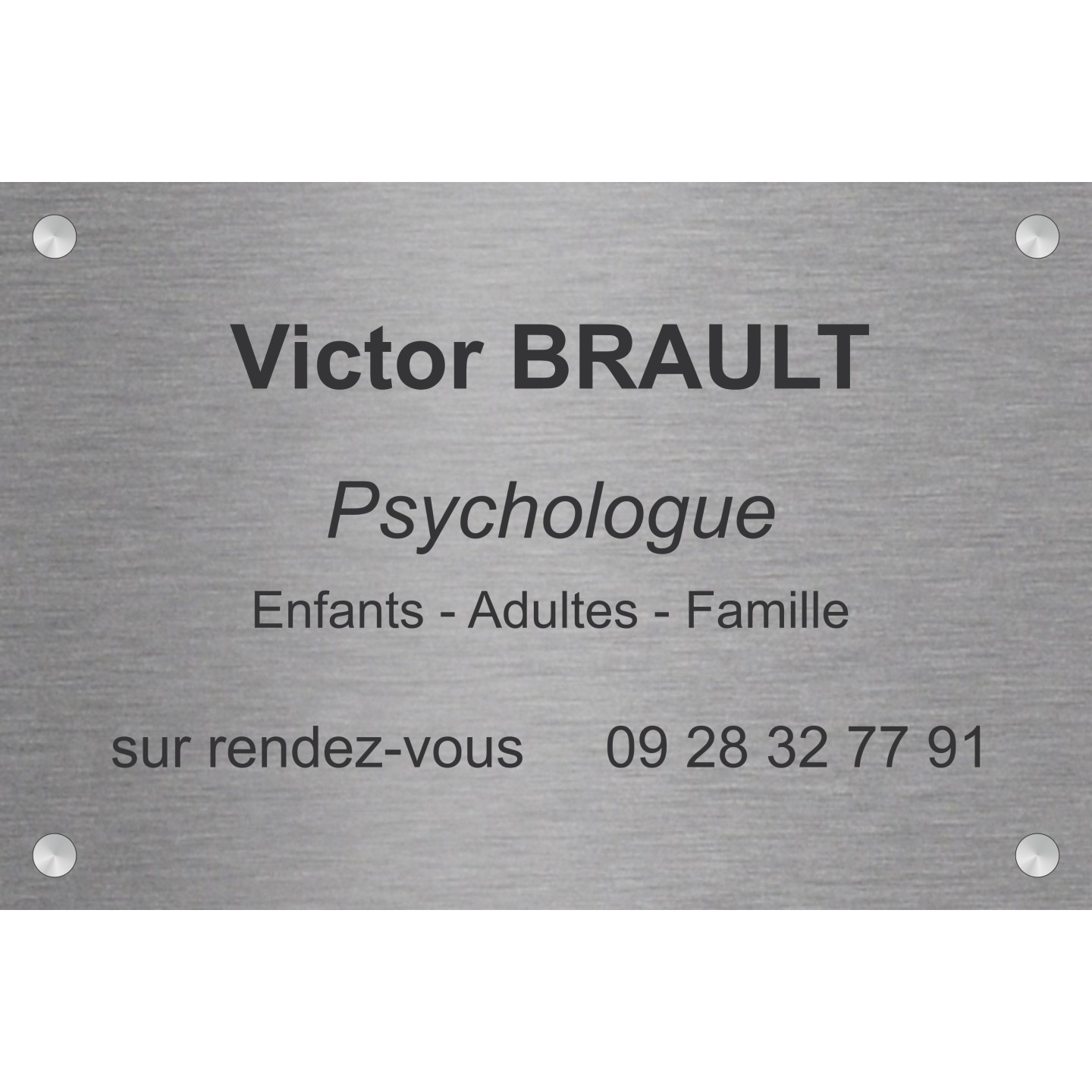 Plaque professionnelle Psychologue
