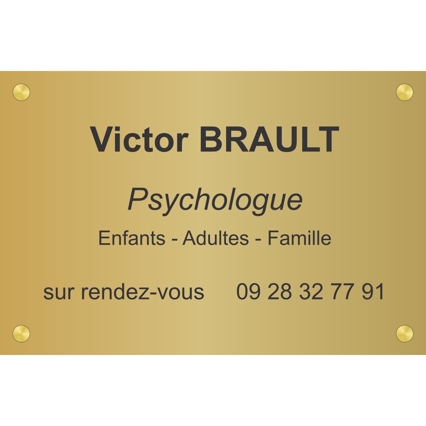Plaque professionnelle Psychologue