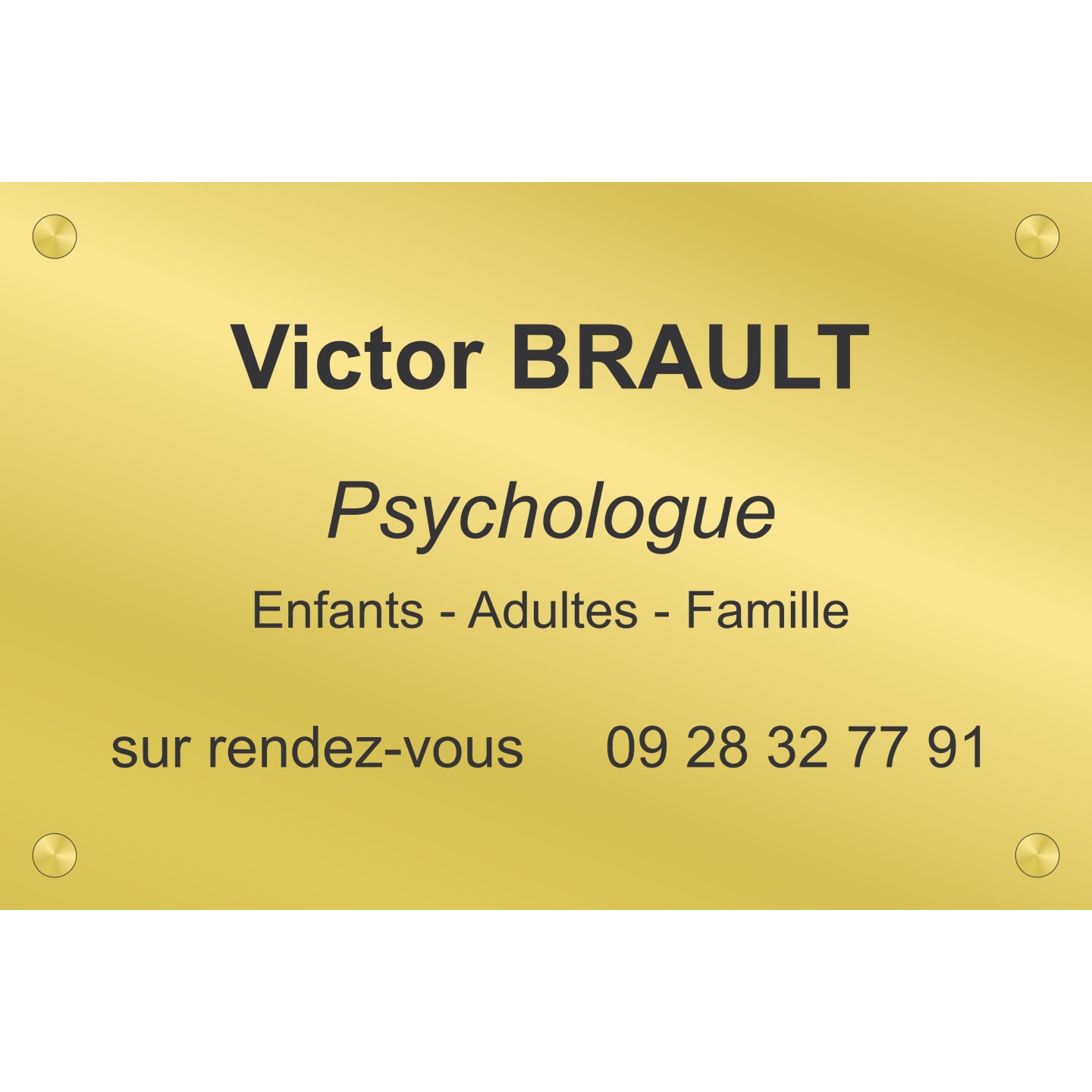 Plaque professionnelle Psychologue