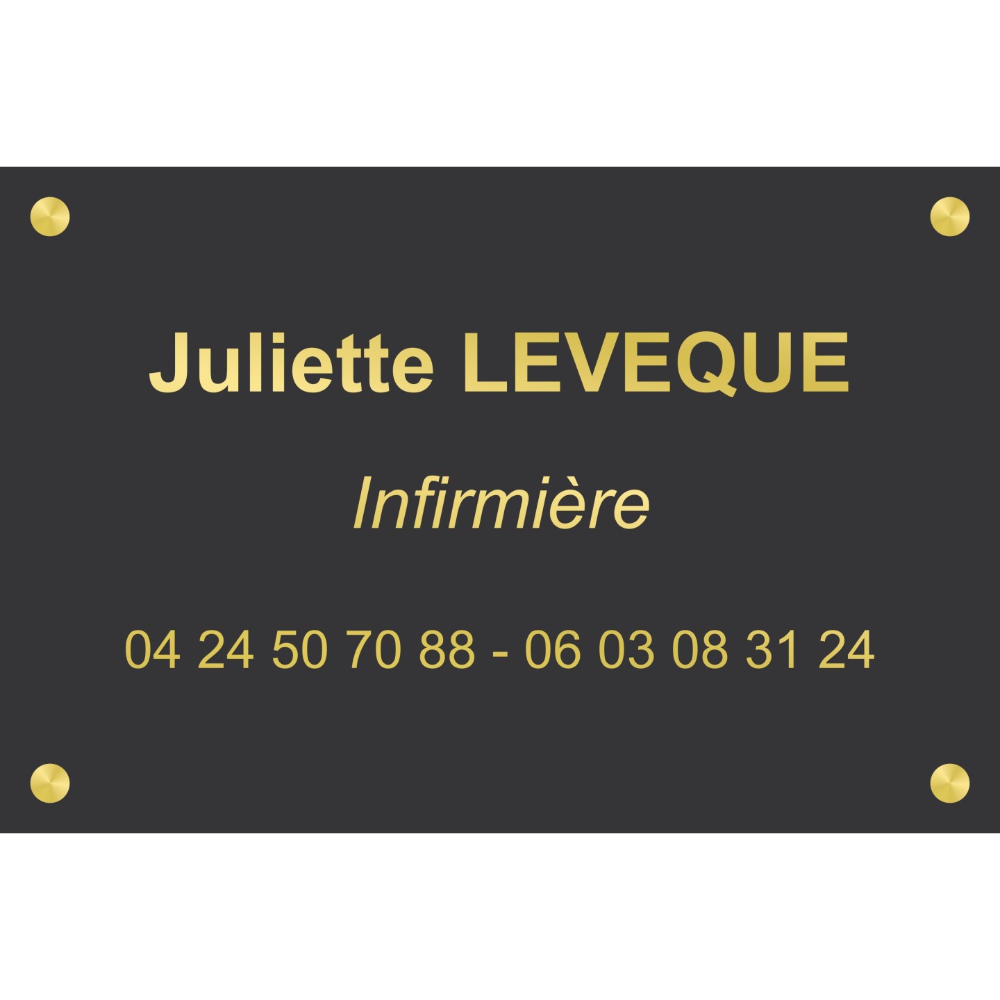 Plaque professionnelle Infirmier(e)