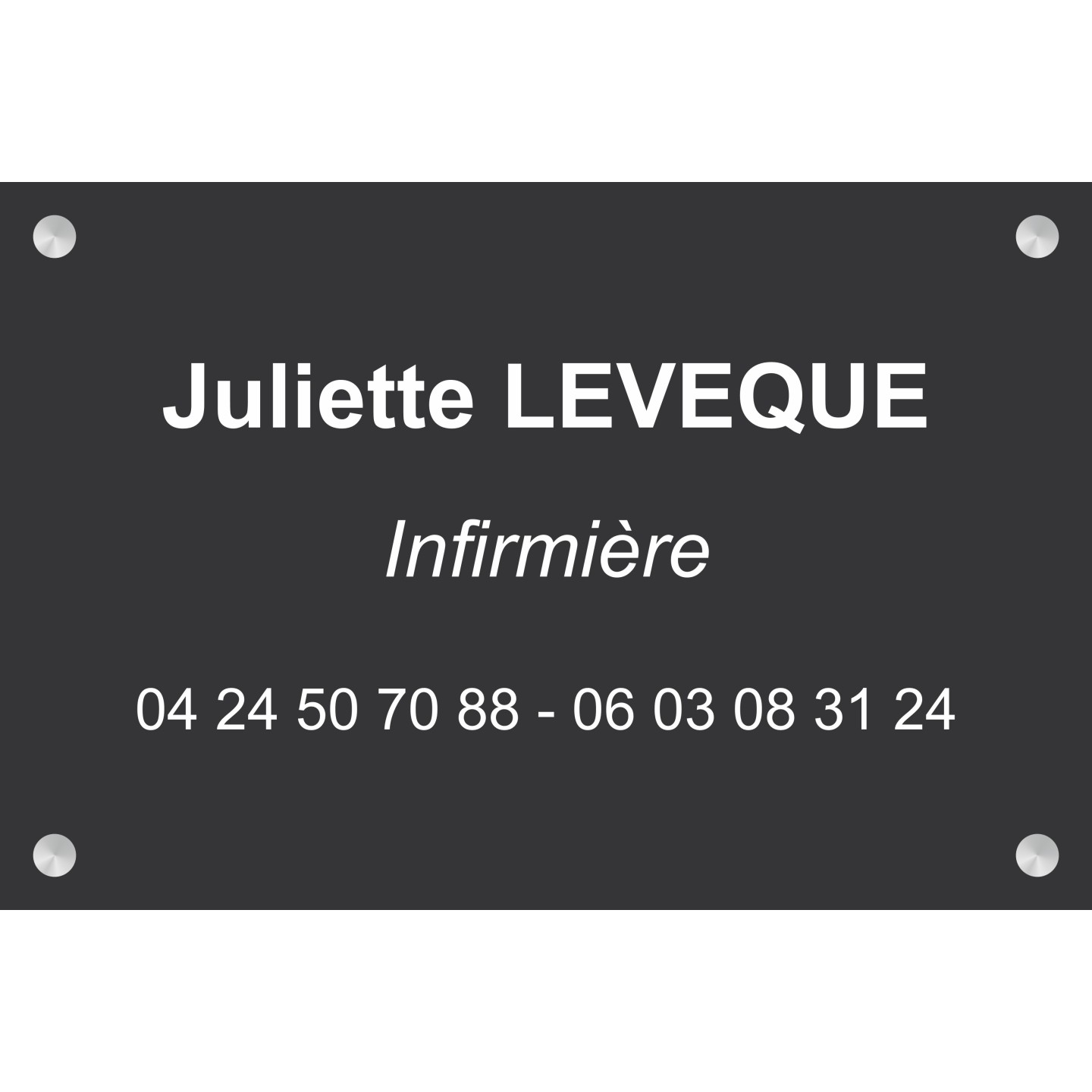 Plaque professionnelle Infirmier(e)