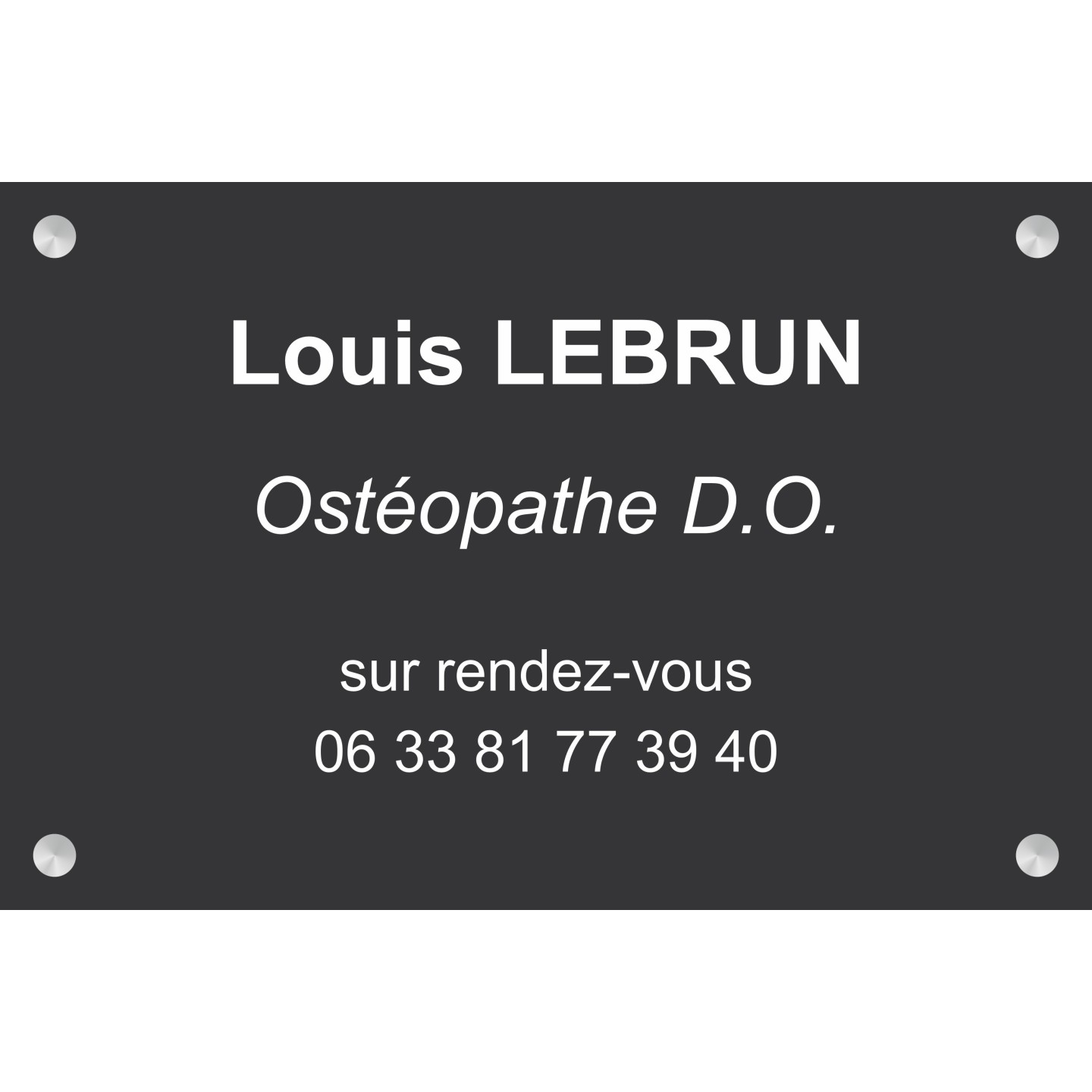 Plaque professionnelle Ostéopathe