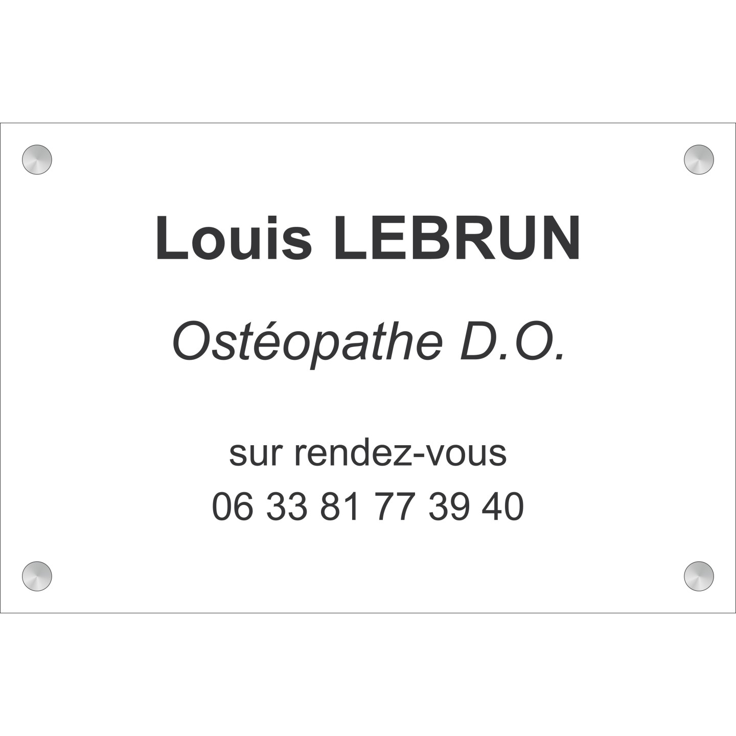 Plaque professionnelle Ostéopathe