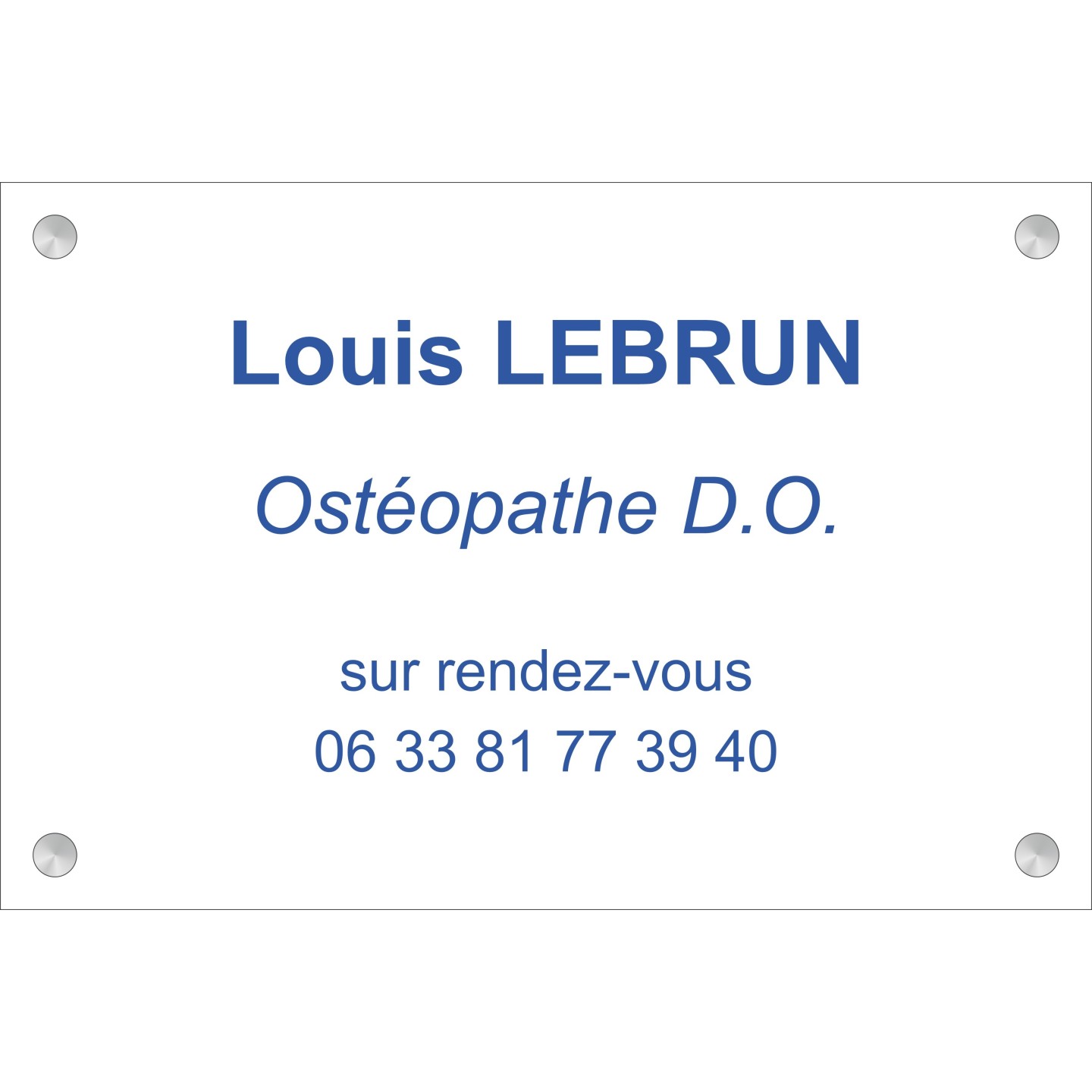 Plaque professionnelle Ostéopathe