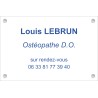 Plaque professionnelle Ostéopathe