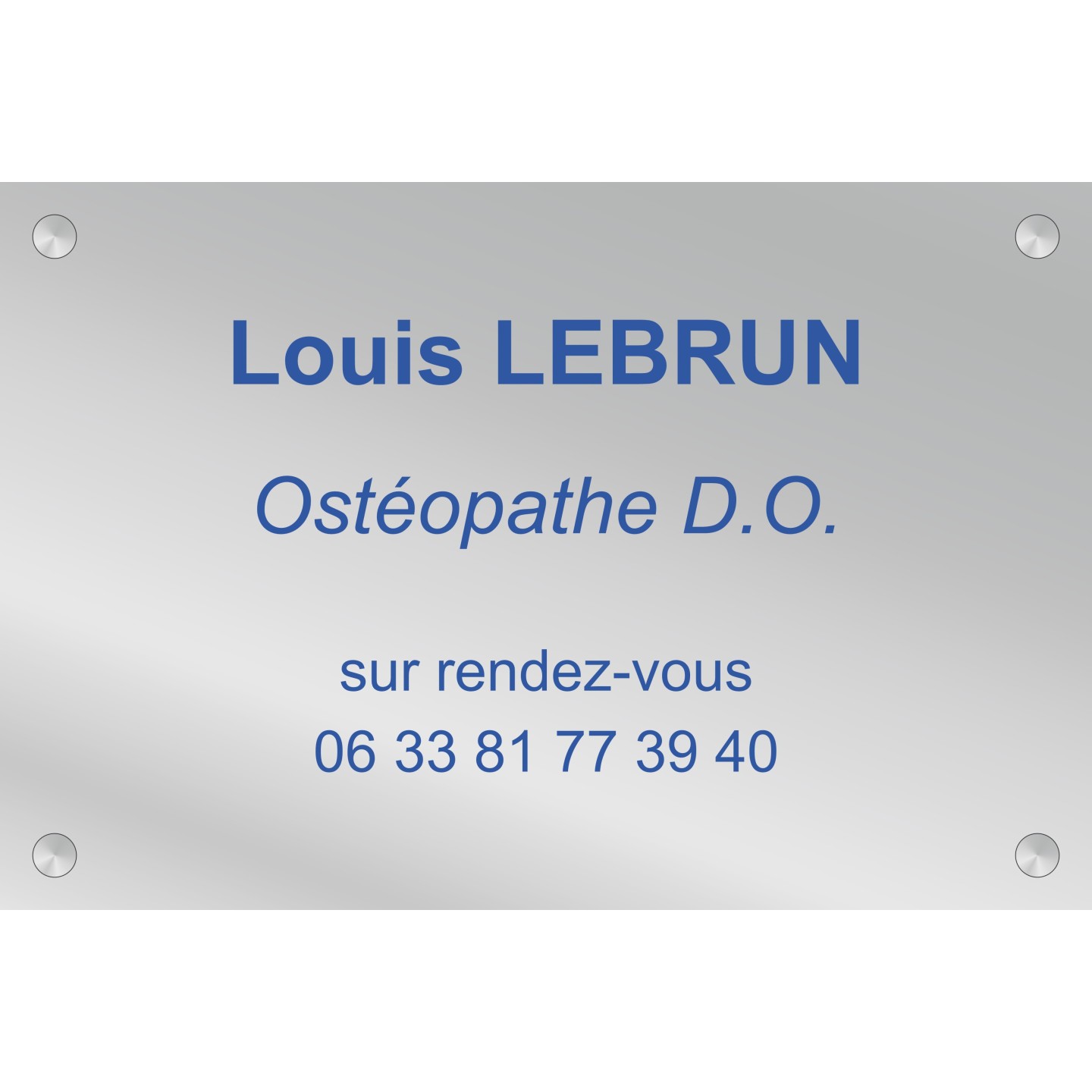 Plaque professionnelle Ostéopathe