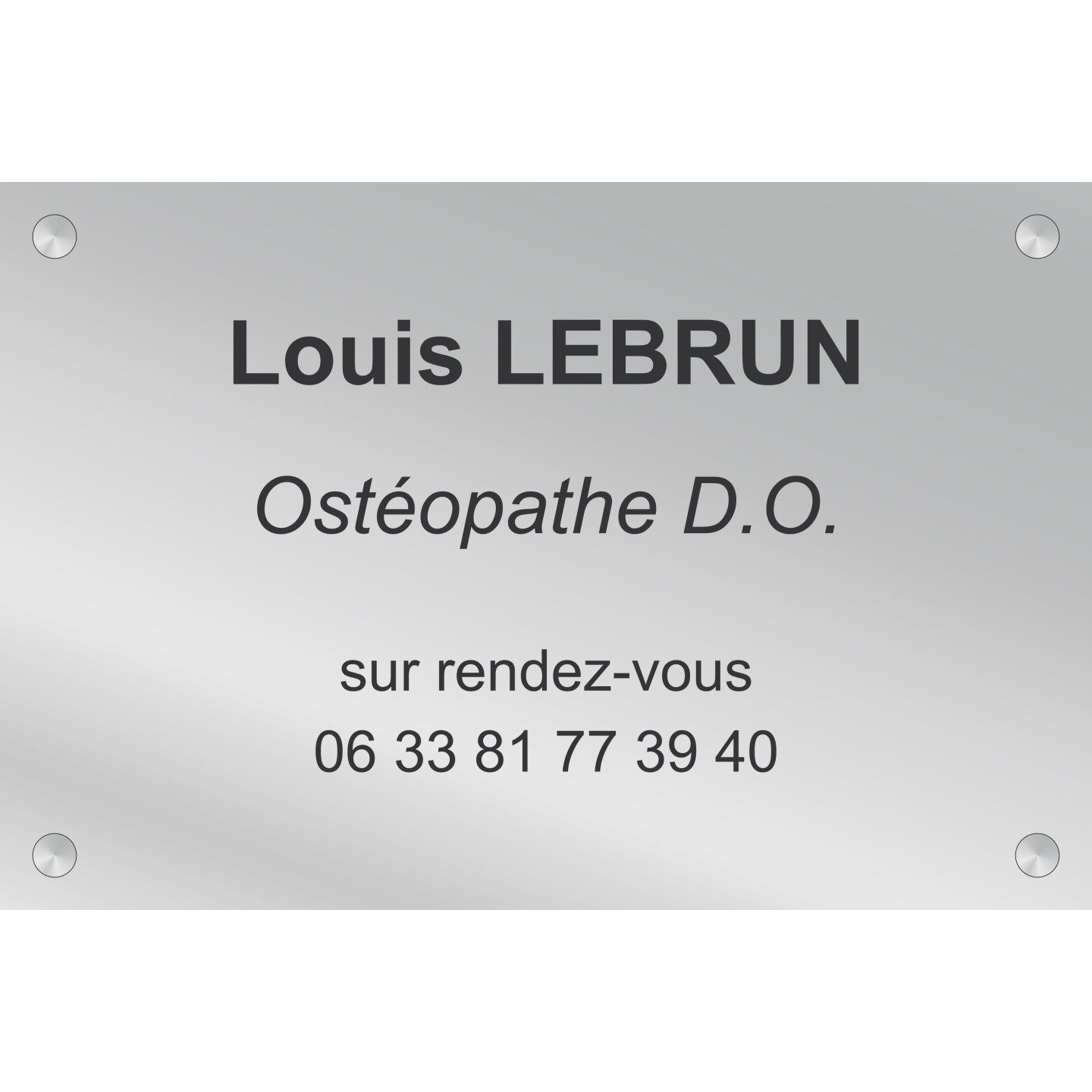 Plaque professionnelle Ostéopathe