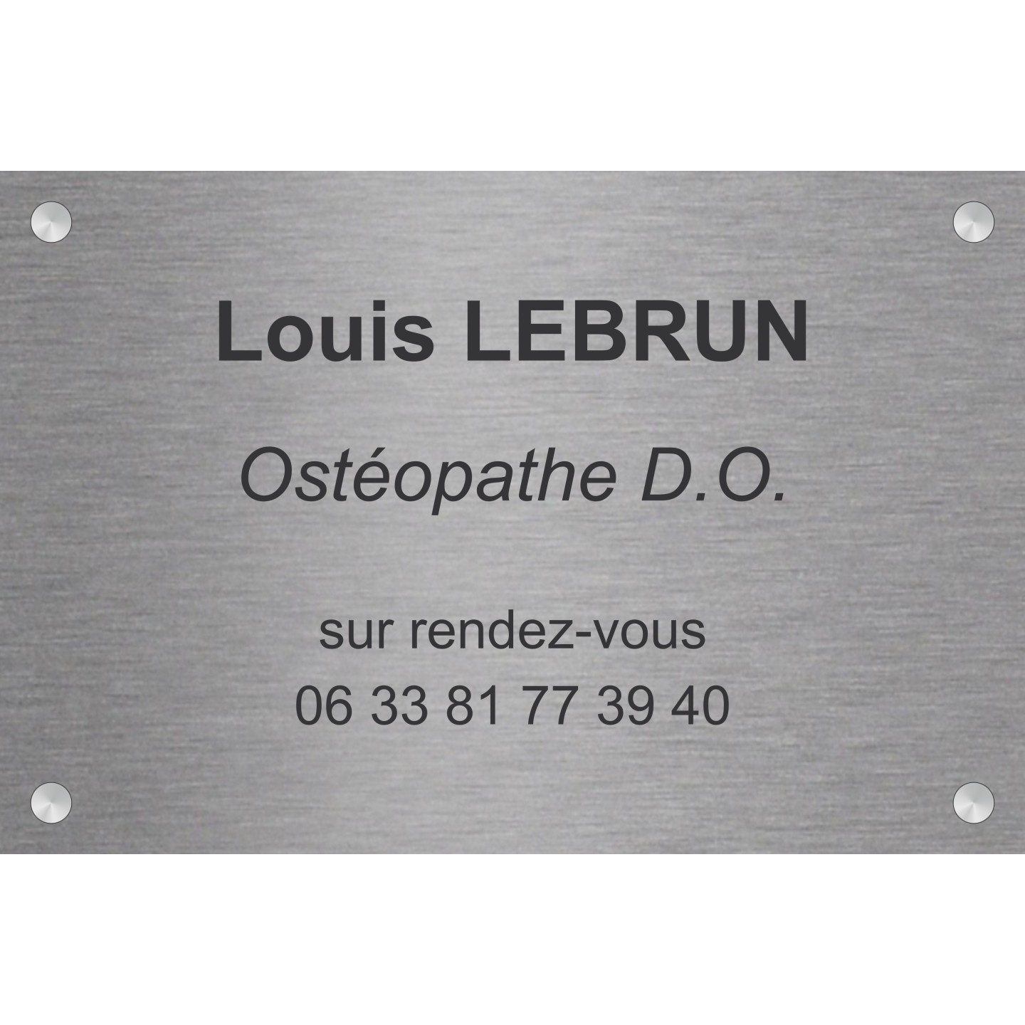 Plaque professionnelle Ostéopathe