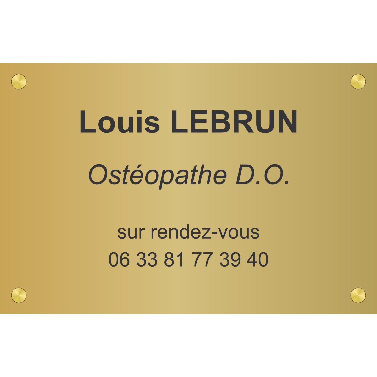 Plaque professionnelle Ostéopathe