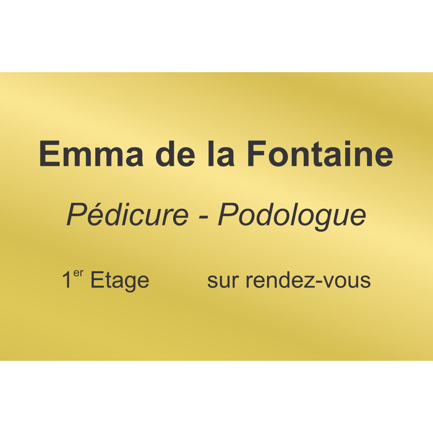 Plaque professionnelle Pédicure