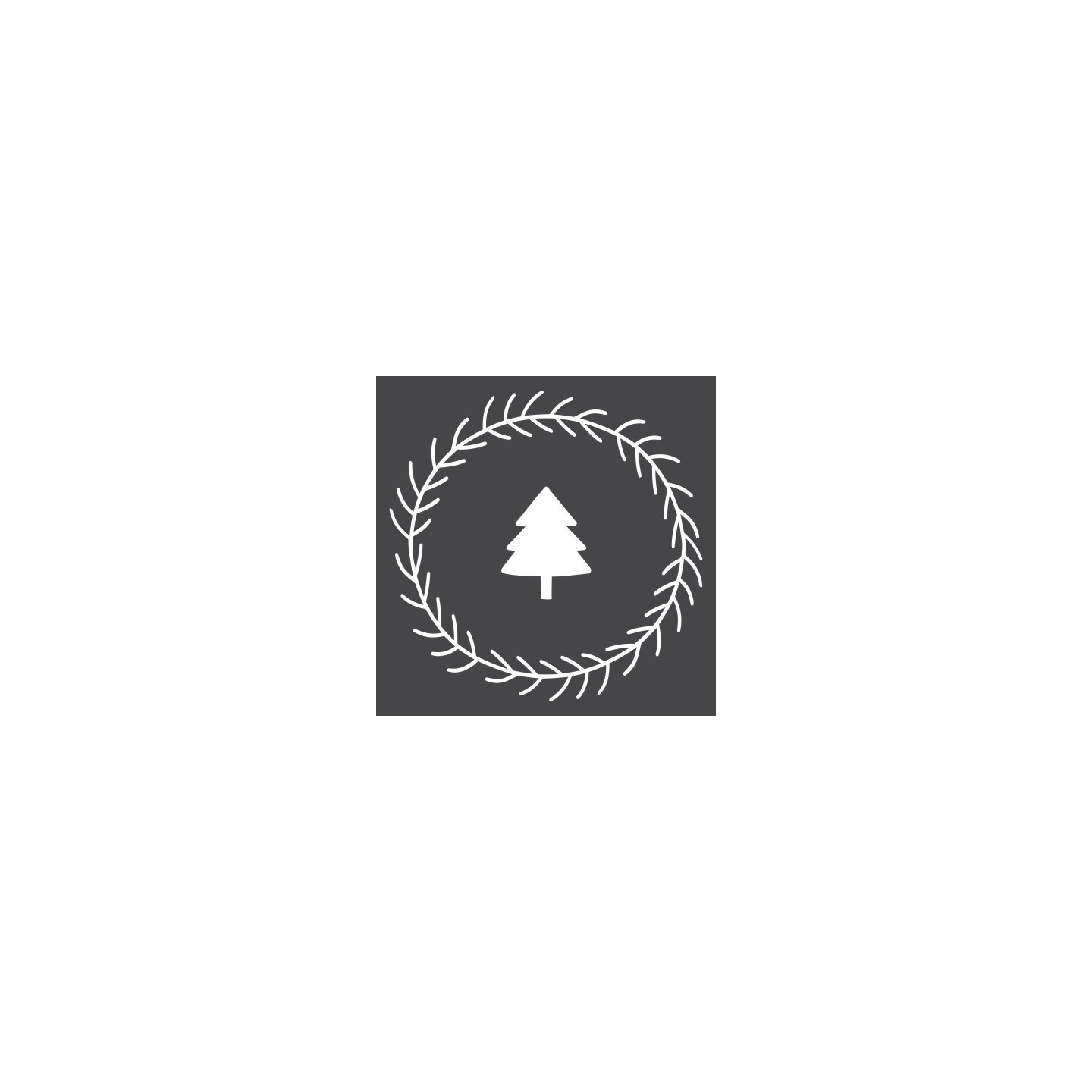 Sticker pour vitrine en couronne de noël avec sapin