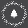 Sticker pour vitrine en couronne de noël avec sapin