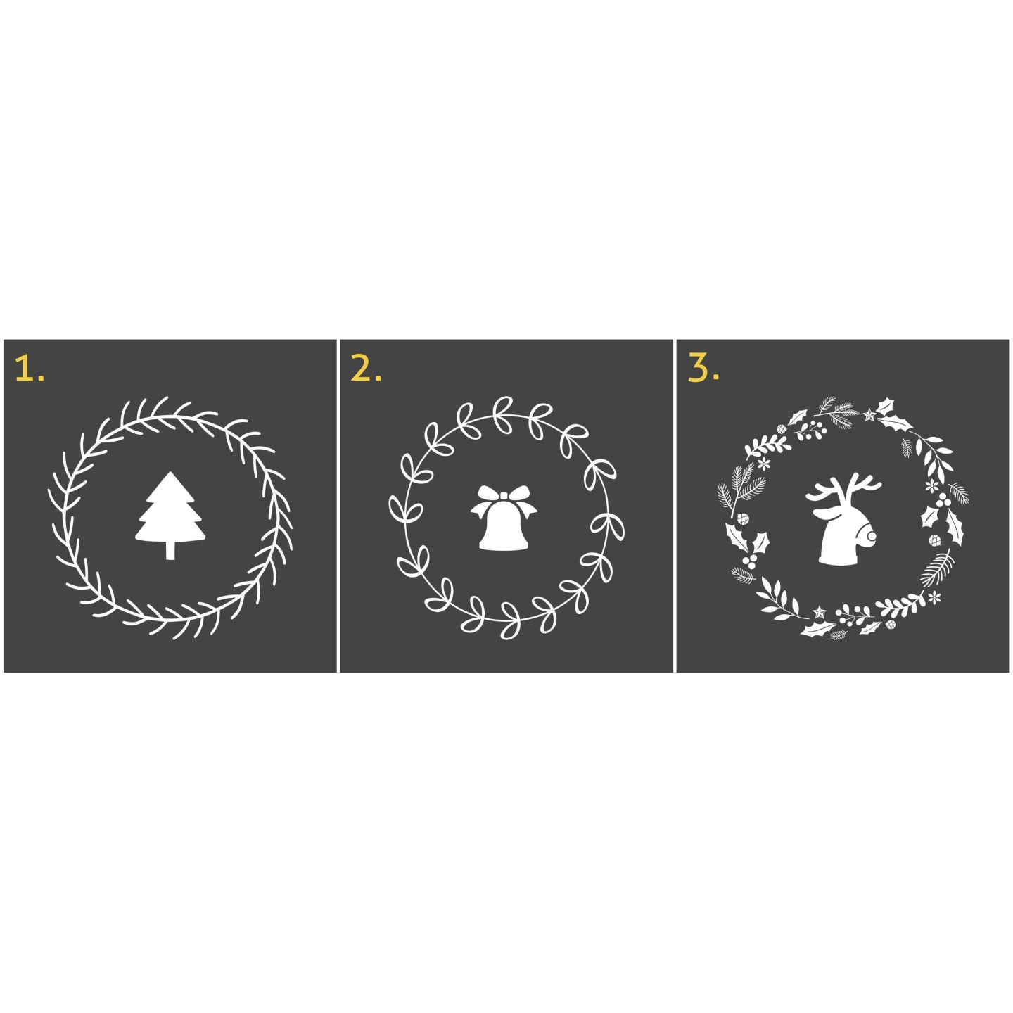 Sticker pour vitrine en couronne de noël avec sapin