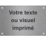 Plaque professionnelle en alu argent, texte noir