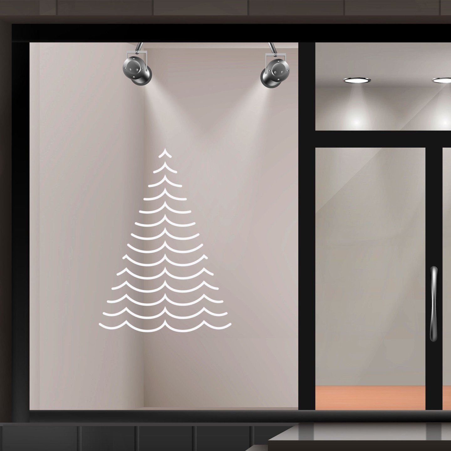 Sticker sapin de noël "l'étincelant" pour vitrine