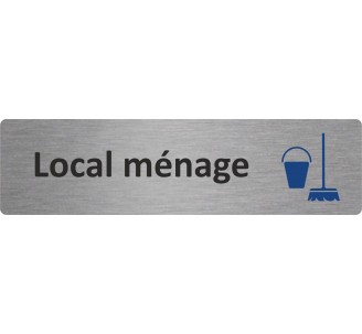 Plaque de porte standard en plexi "Local ménage"