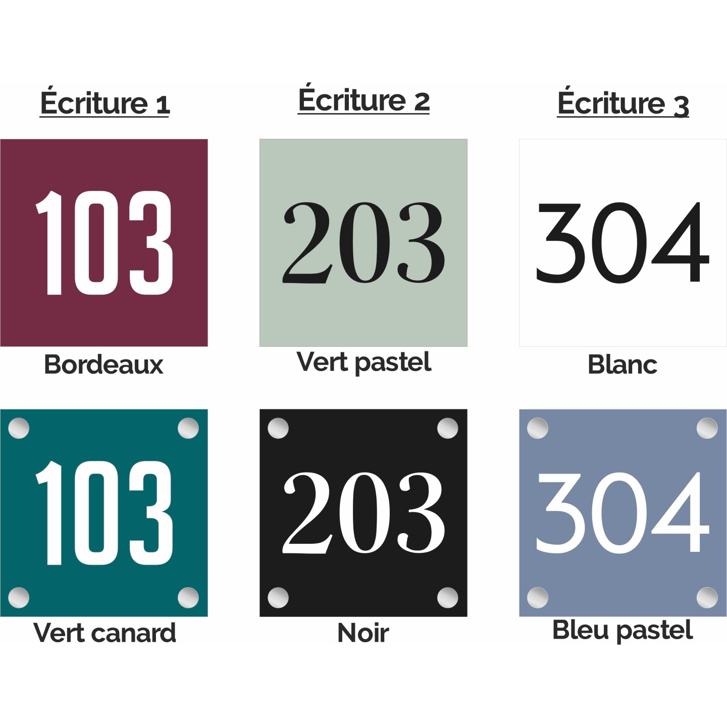 Plaque de porte avec chiffre à personnaliser, en plexiglass