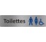 Plaque de porte standard en plexi "Toilettes mixtes handicapés"