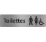 Plaque de porte standard en plexi "Toilettes mixtes handicapés"