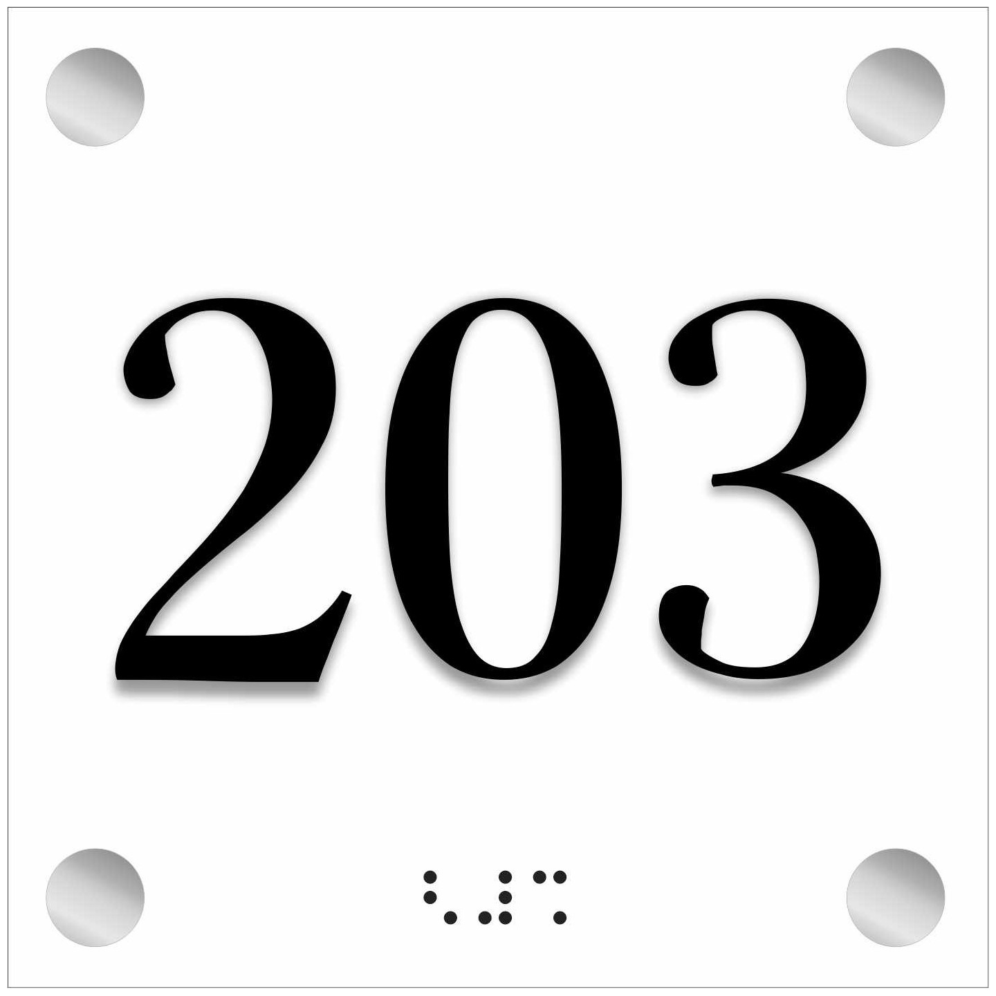 Plaque de porte avec chiffre à personnaliser, en plexiglass avec relief