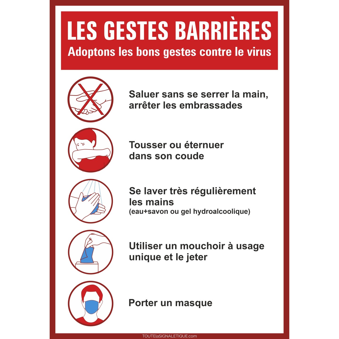Kit COVID-19 avec bandes au sol, flèches, et autocollants de préventions