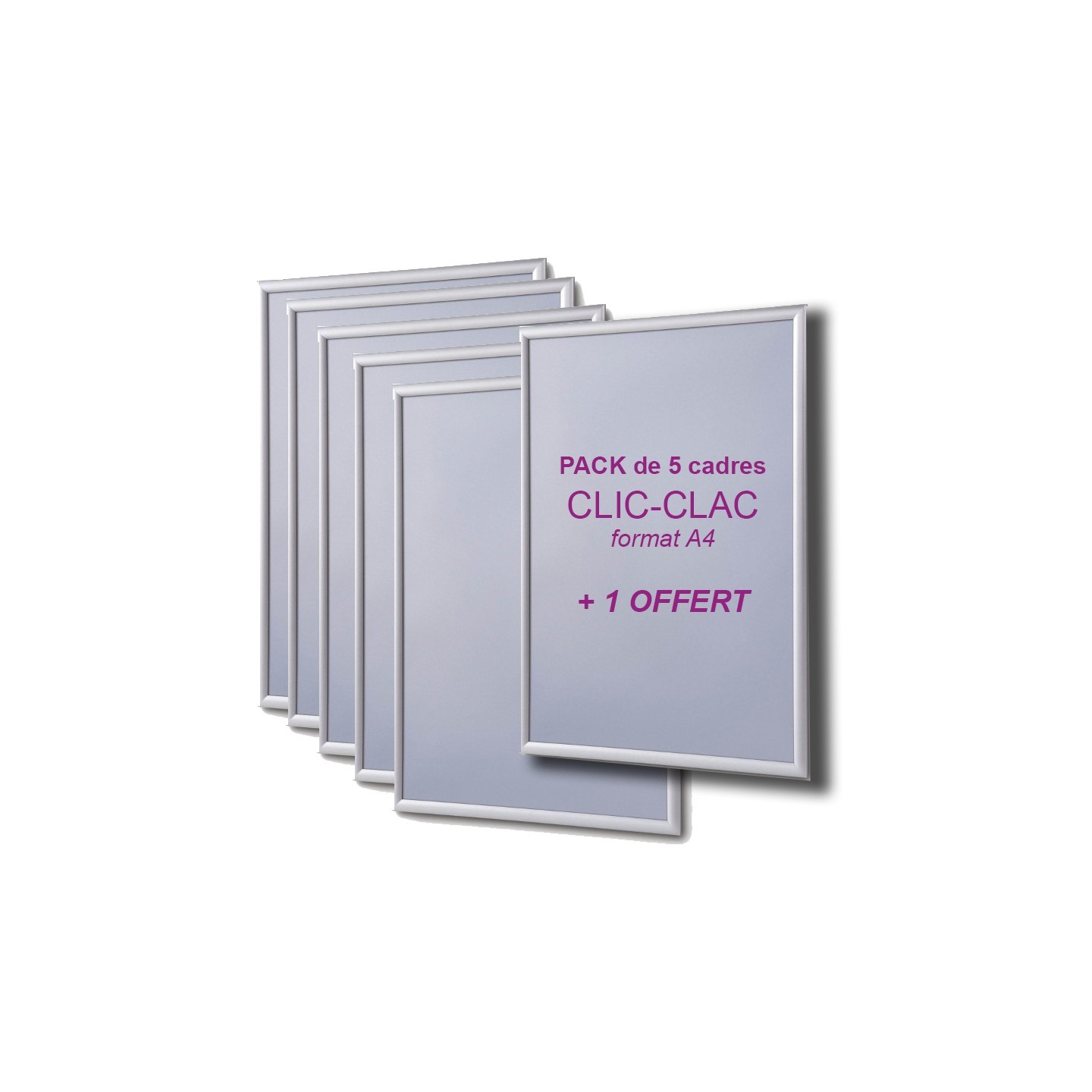 Pack de 5 Cadres clic clac publicitaires + 1 offert