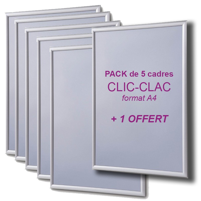 Pack de 5 Cadres clic clac publicitaires + 1 offert 