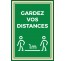 Panneau ou Autocollant " Gardez vos distances " - Covid-19