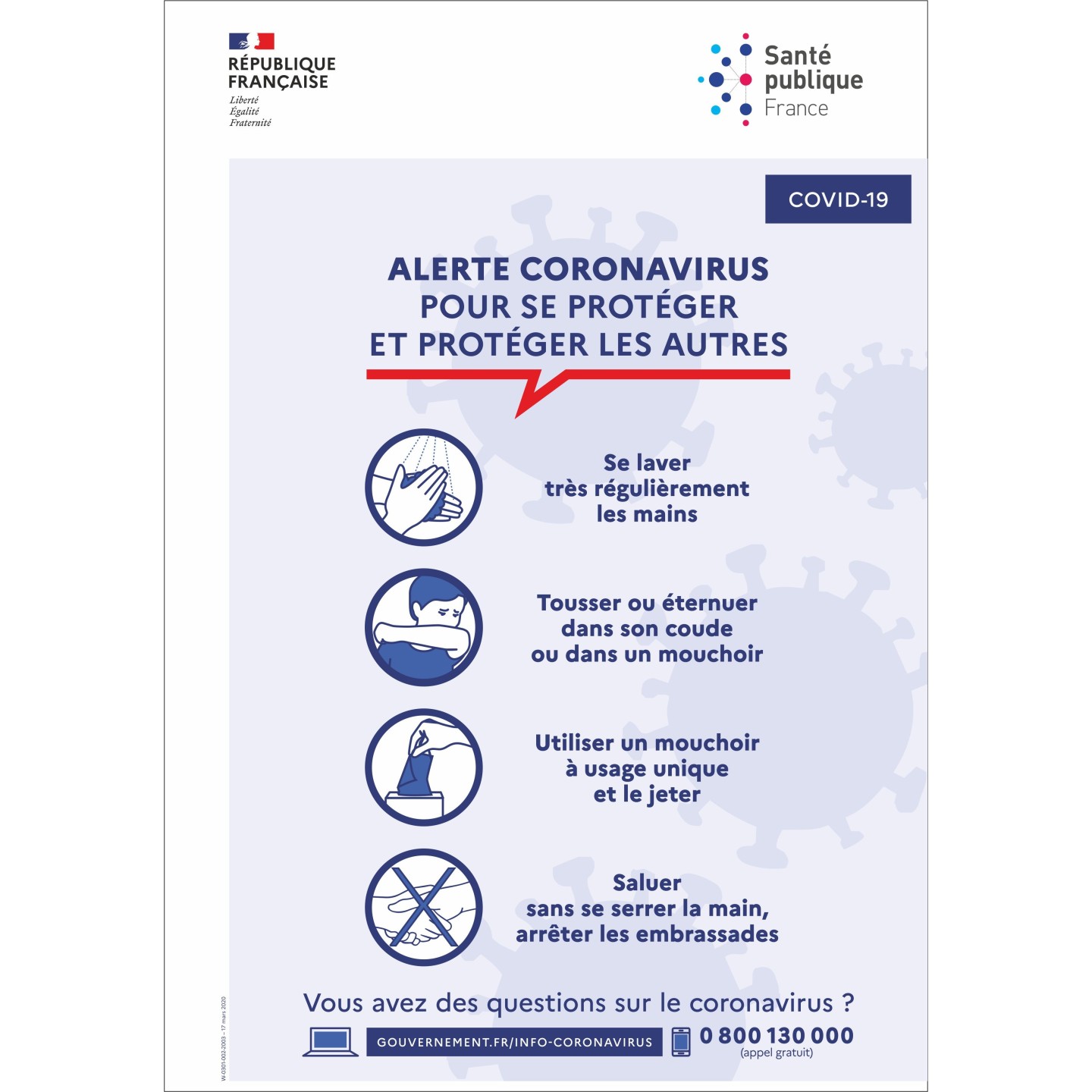 Cadre clic clac en alu avec affiche de la santé publique - Covid-19