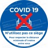 Autocollant covid-19 - Siège interdit