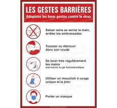 Panneau Gestes barrières Covid 19