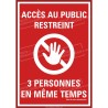 Panneau PVC ou sticker Coronavirus  -  3 personnes maxi