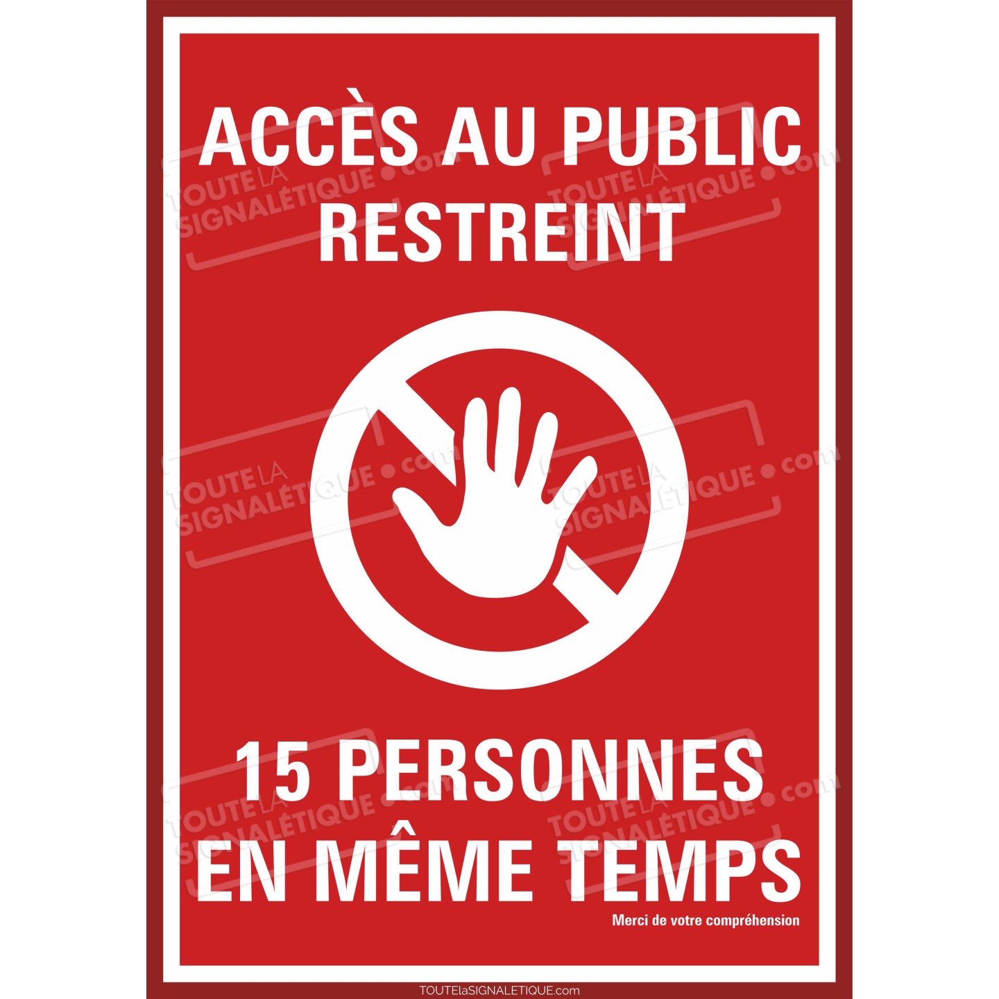 Panneau PVC ou sticker Coronavirus  -  3 personnes maxi