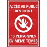 Panneau PVC ou sticker Coronavirus  -  3 personnes maxi