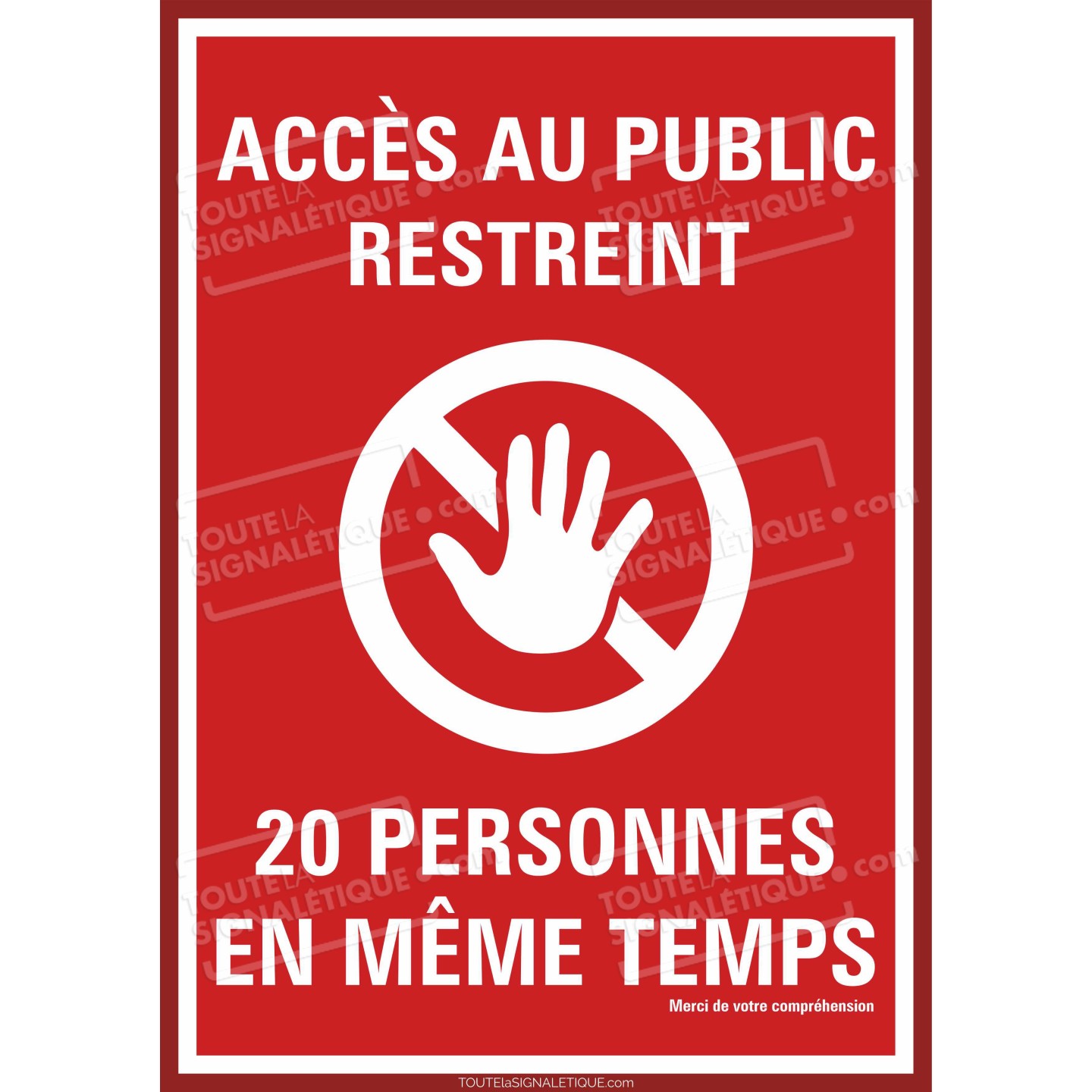 Panneau PVC ou sticker Coronavirus  -  3 personnes maxi
