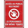Panneau PVC ou sticker Coronavirus  -  3 personnes maxi